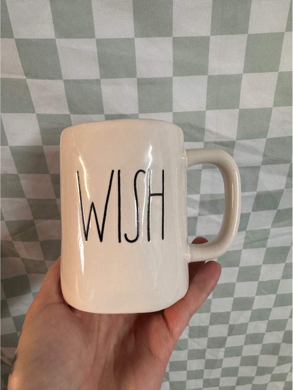 Magenta Ceramic Mug with 'WISH' Text